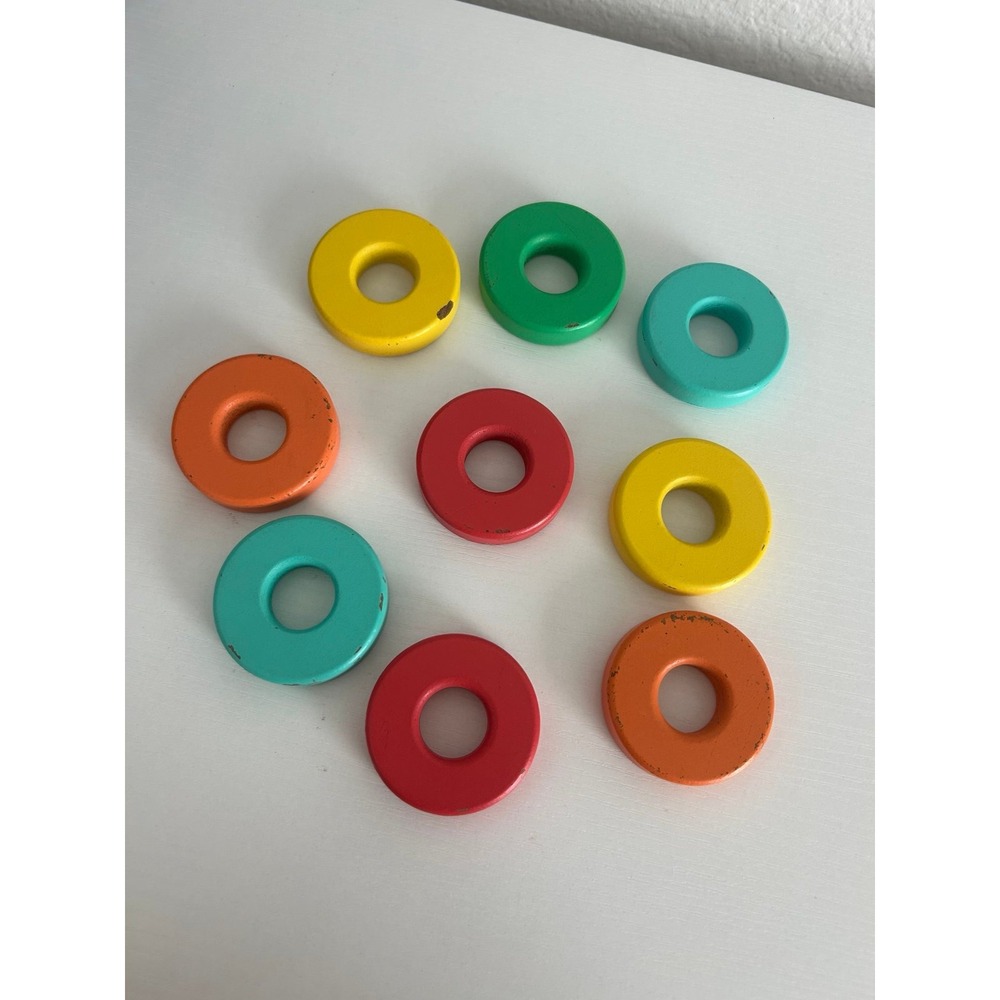 Lovevery Replacement Pieces 9 Wooden Count and Slide Rings